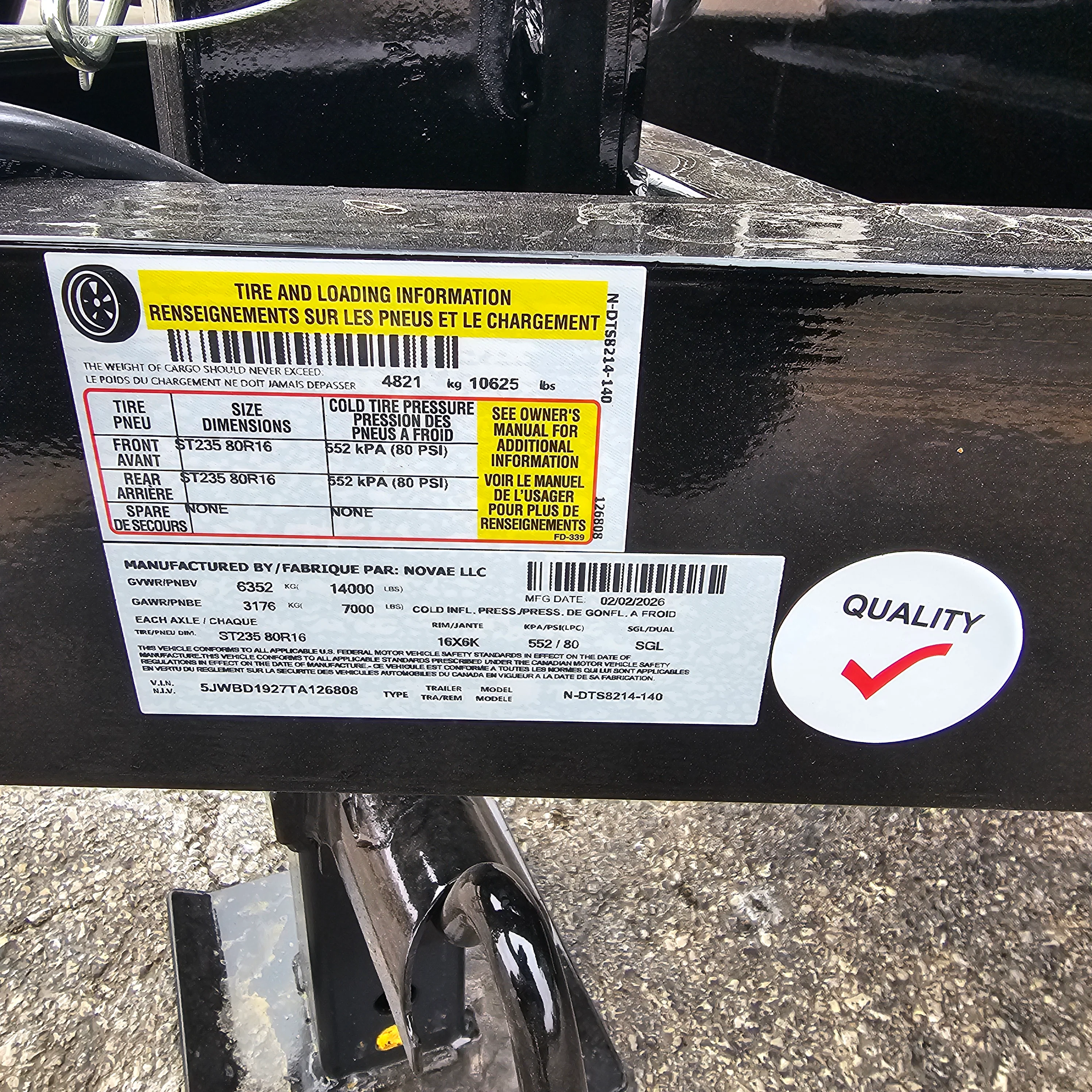 Midsota Nova NDT8214-BP-154 14 FT. Dump Bed Trailer - Image 10